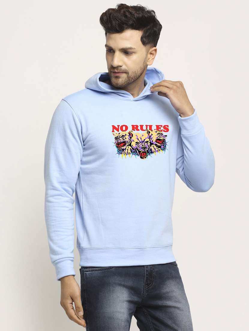 men chest print long sleeve regular fit hooded sweatshirt - 22146084 -  Standard Image - 2