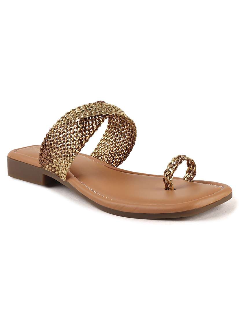 women textured one toe flat sandal - 22146152 -  Standard Image - 2
