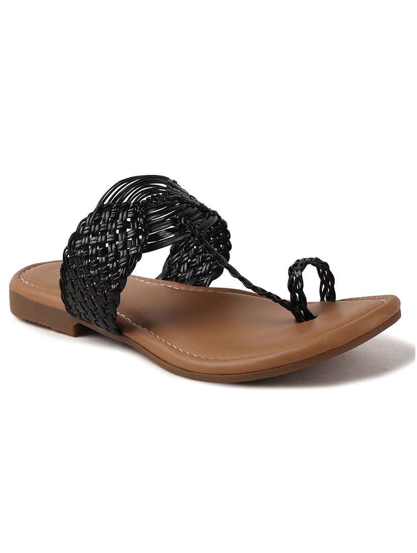 women textured one toe flat sandal - 22146154 -  Standard Image - 2