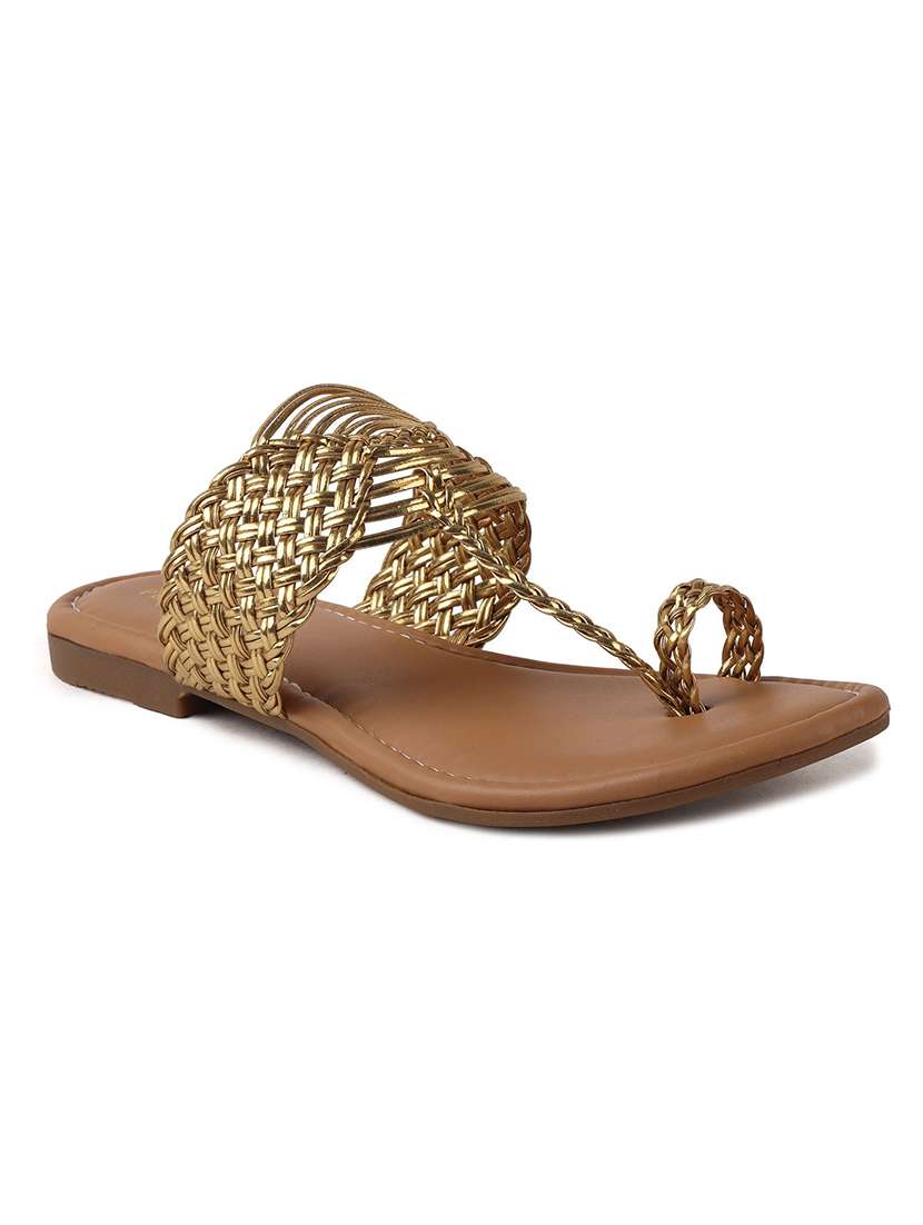 women textured one toe flat sandal - 22146155 -  Standard Image - 2