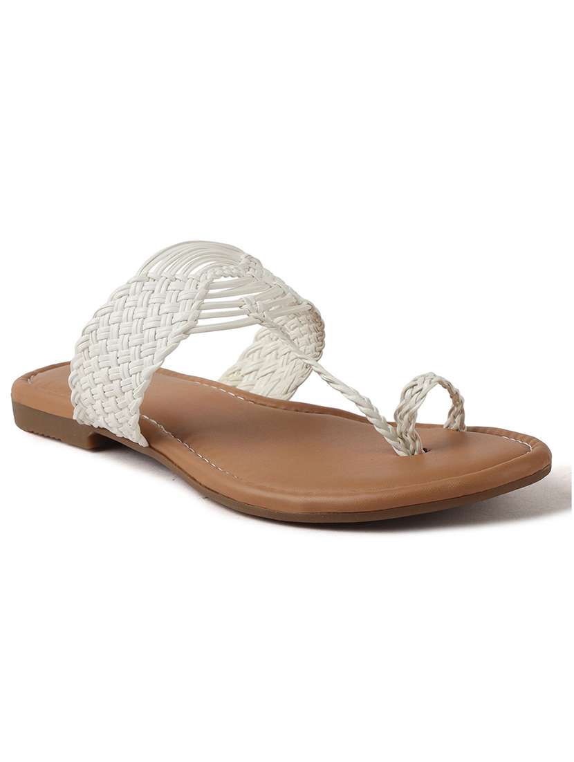 women textured one toe flat sandal - 22146156 -  Standard Image - 2