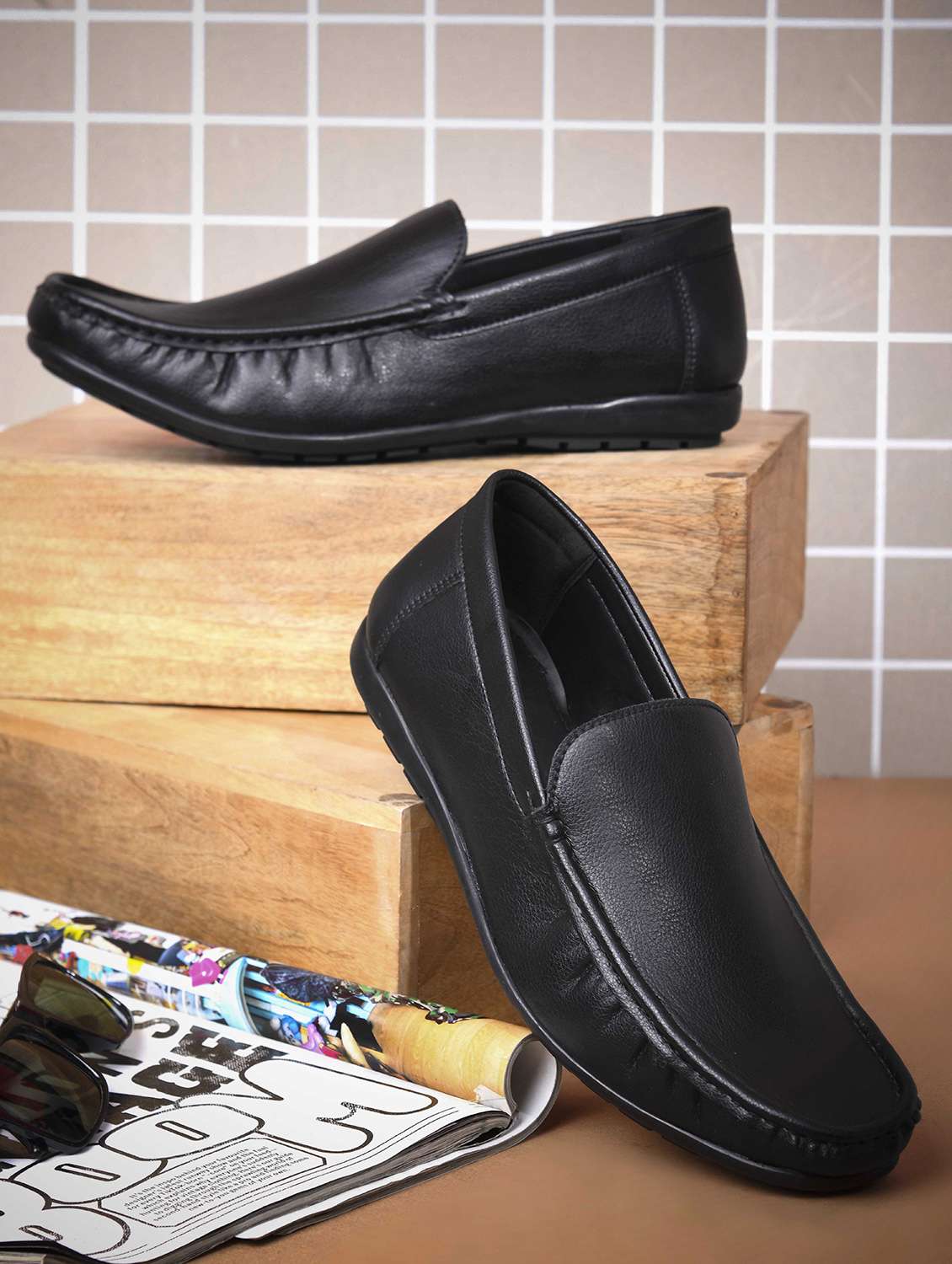 men black slip on loafer