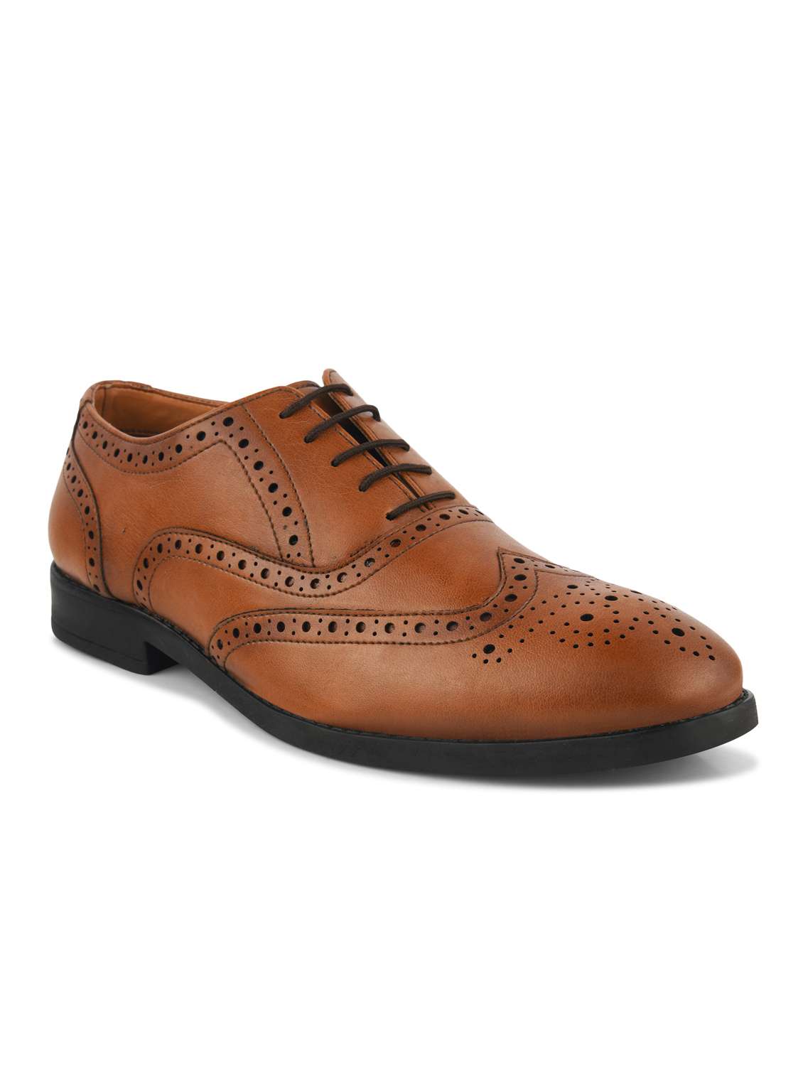 men tan lace-up brouge - 22146255 -  Standard Image - 2