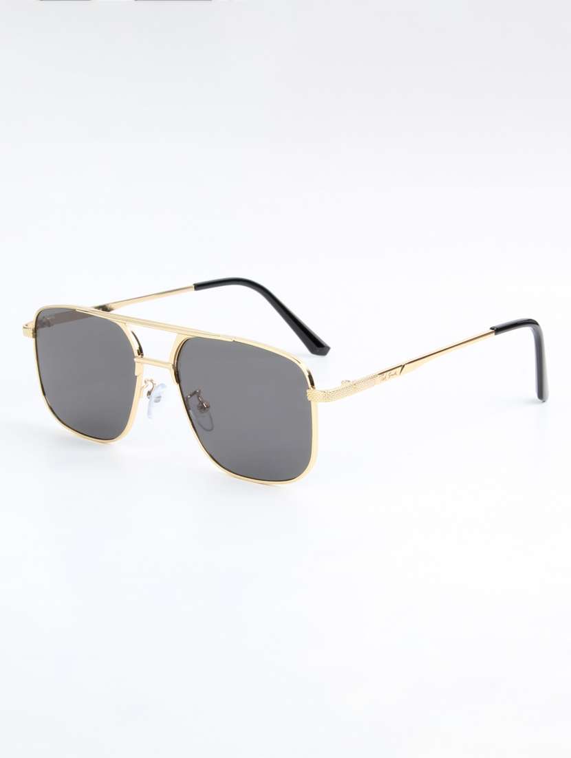 ted smith unisex aviator gold black sunglasses with uv protected lenses - 22146500 -  Standard Image - 2