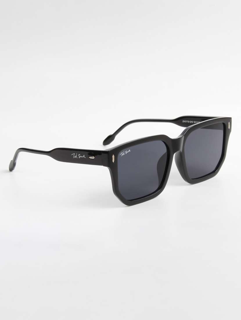 ted smith unisex square black sunglasses with uv protected lenses - 22146503 -  Standard Image - 2