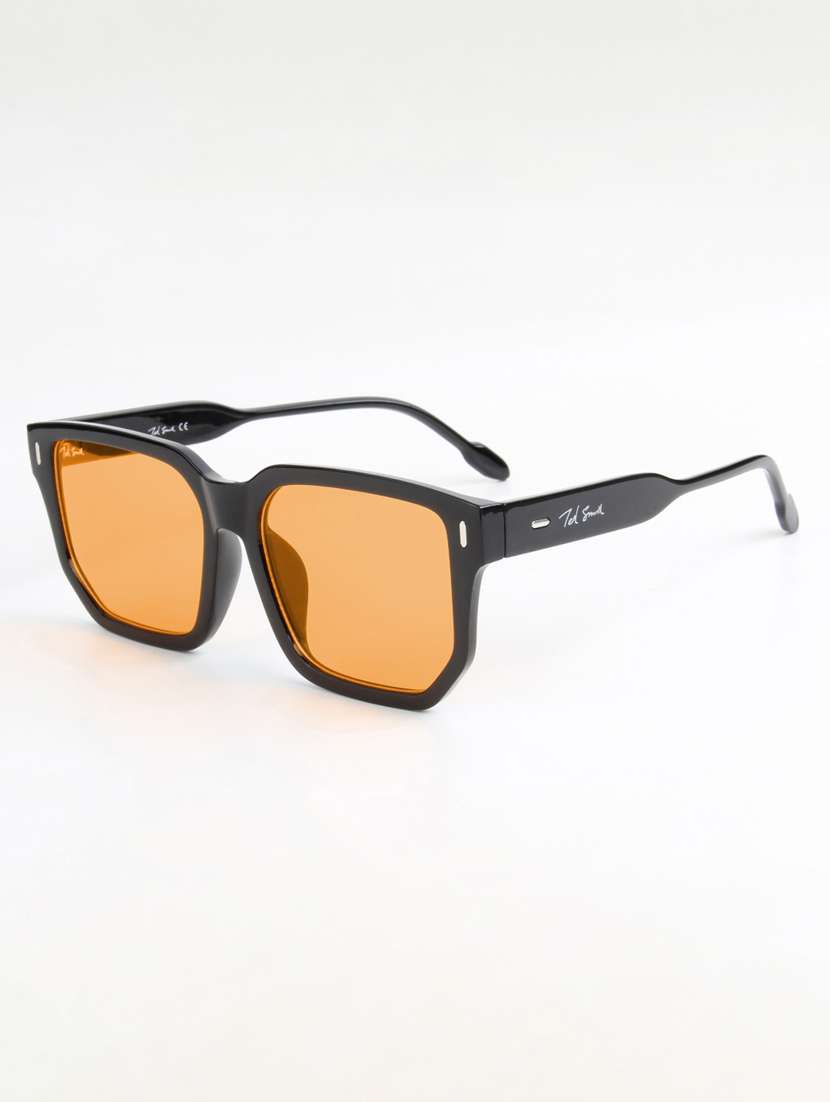 ted smith unisex square black sunglasses with uv protected lenses - 22146504 -  Standard Image - 2