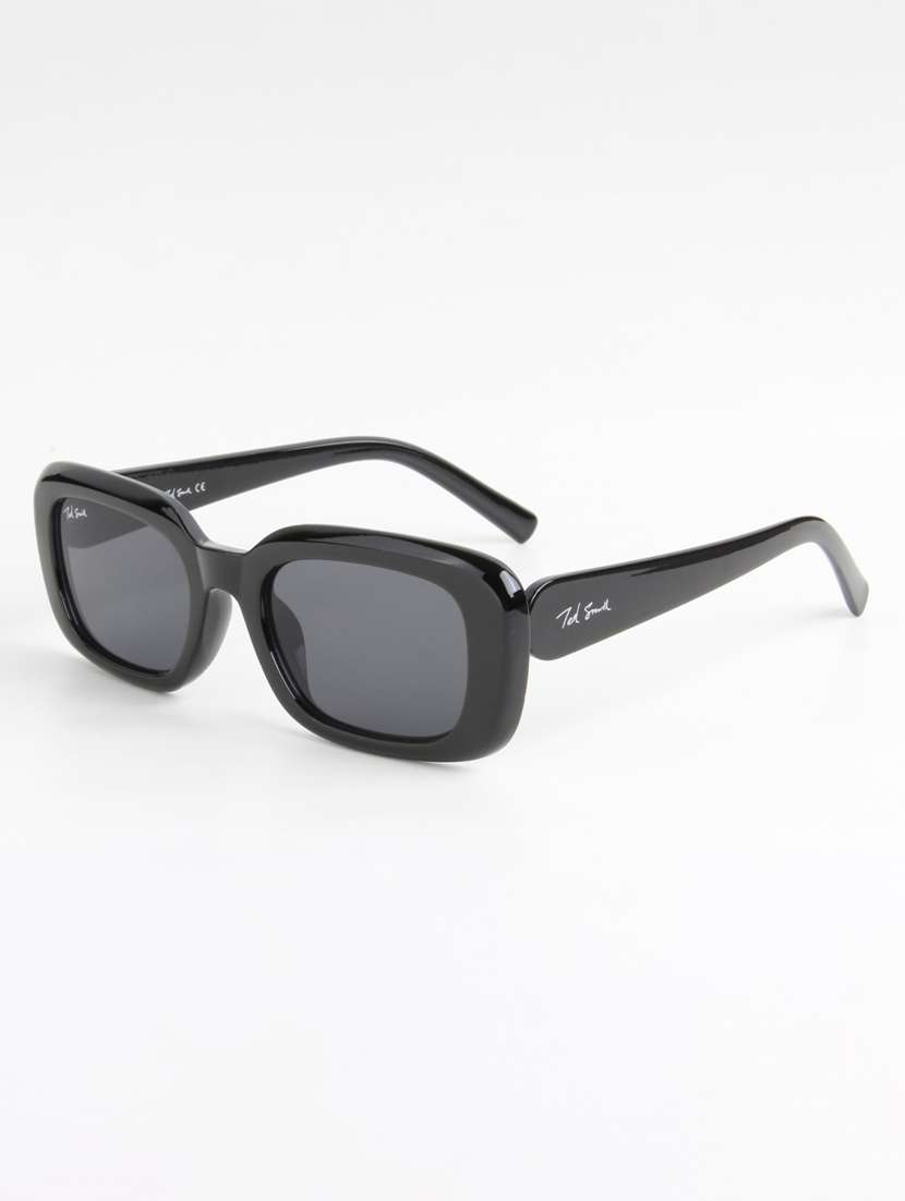 ted smith unisex rectangle black sunglasses with uv protected lenses - 22146510 -  Standard Image - 2