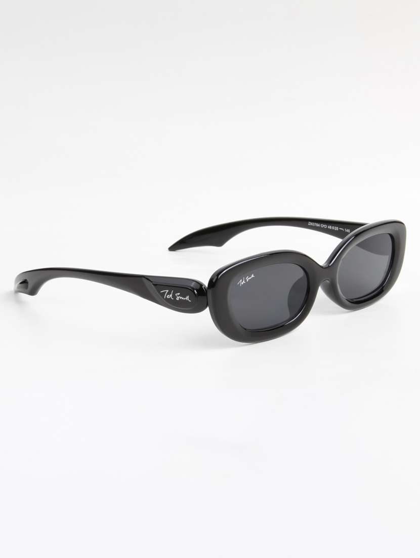 ted smith women oval black sunglasses with uv protected lenses - 22146511 -  Standard Image - 2