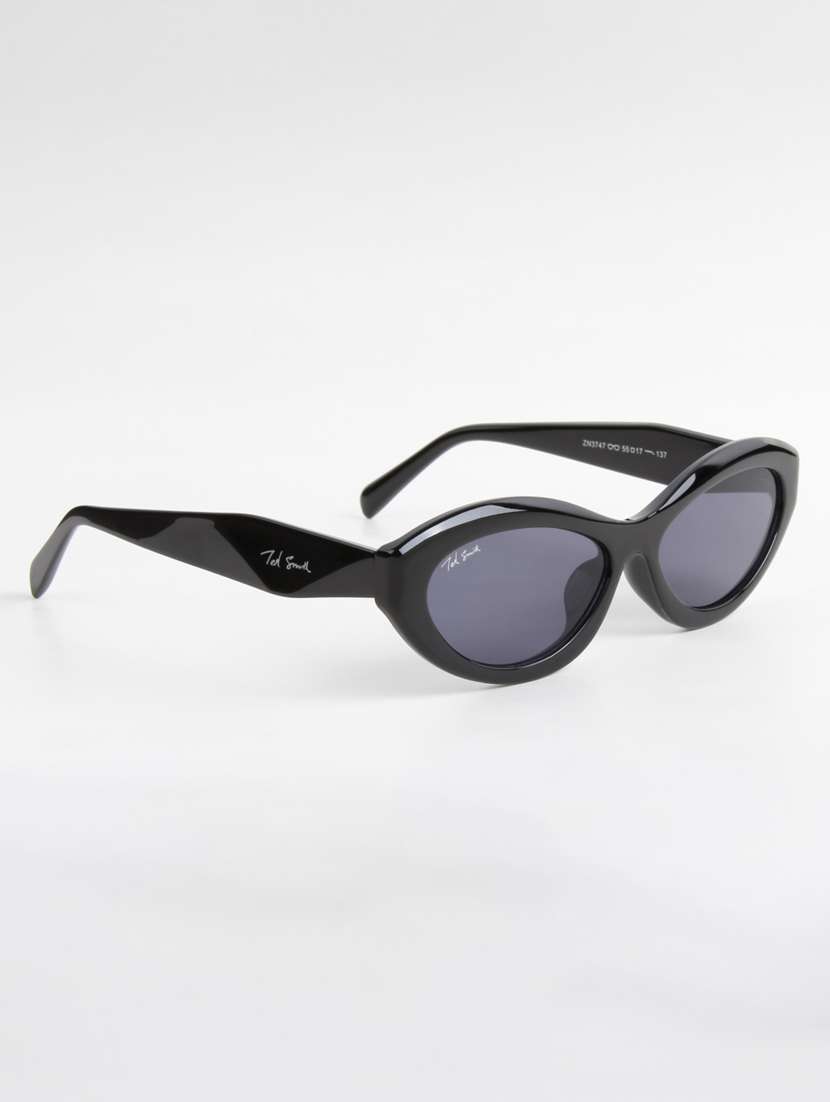 ted smith unisex cat eye black sunglasses with uv protected lenses - 22146523 -  Standard Image - 2