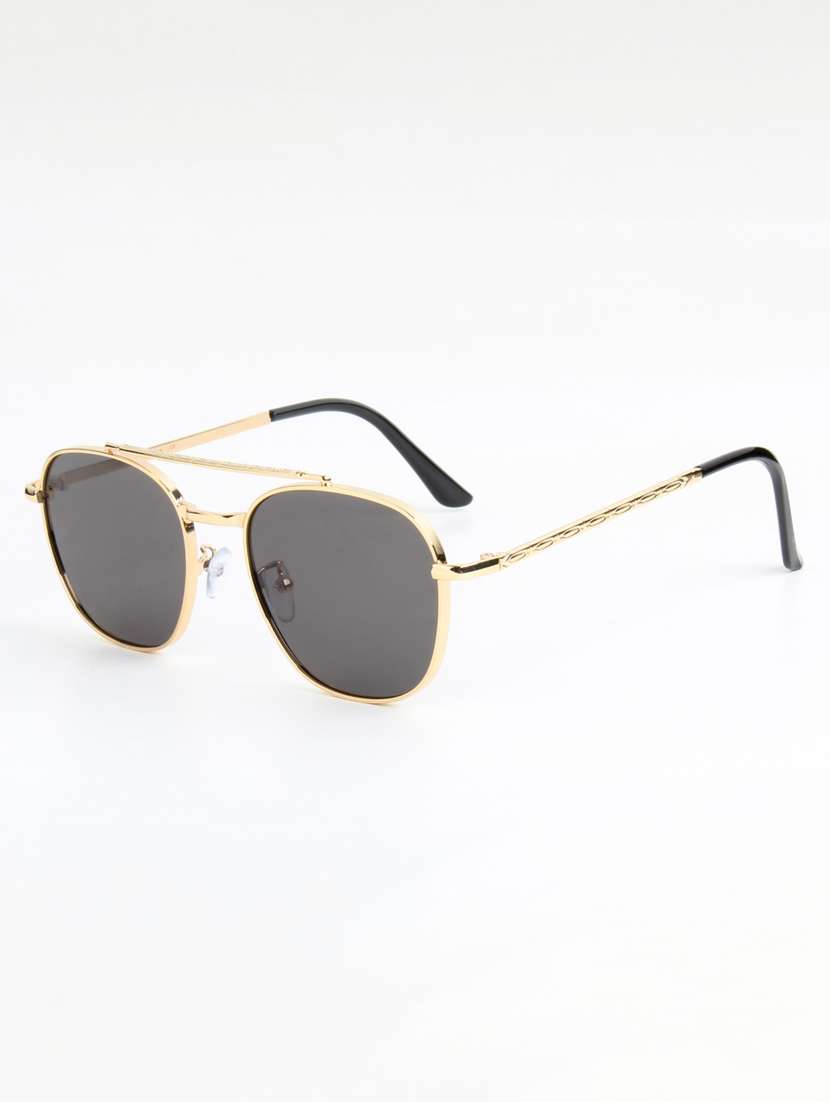 ted smith unisex aviator gold black sunglasses with uv protected lenses - 22146527 -  Standard Image - 2
