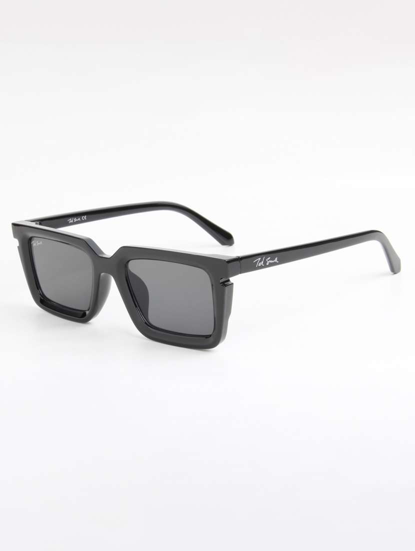 ted smith unisex rectangle black sunglasses with uv protected lenses - 22146529 -  Standard Image - 2
