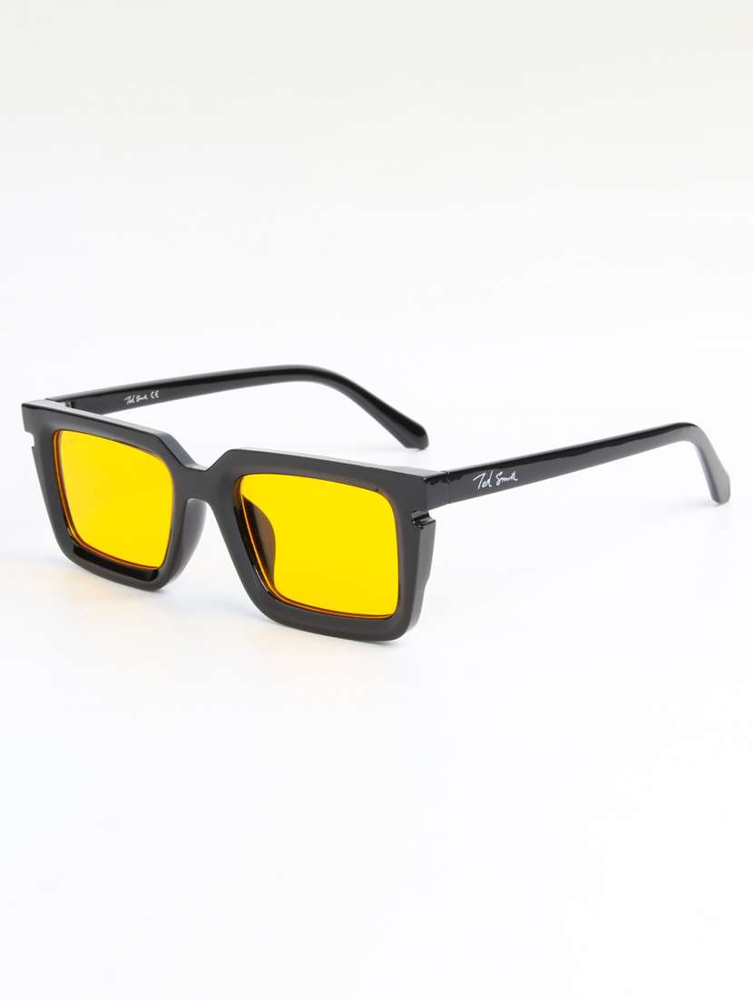 ted smith unisex rectangle black sunglasses with uv protected lenses - 22146530 - Standard Image - 2