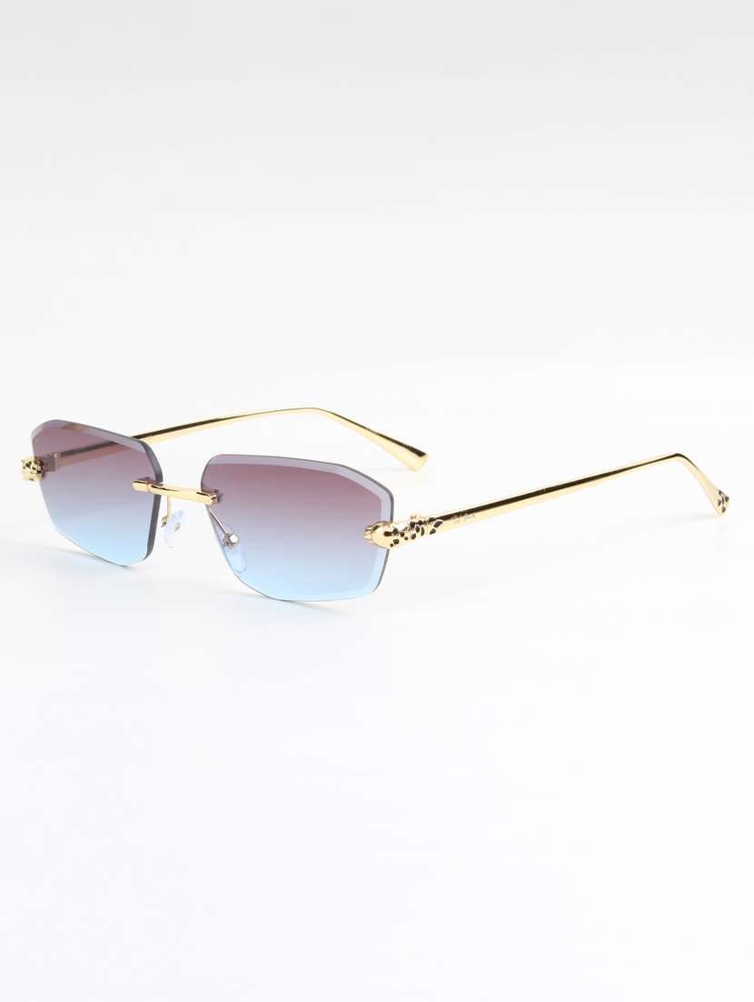 ted smith unisex diamond cut rimless gold brown uv protected sunglasses - 22146547 -  Standard Image - 2