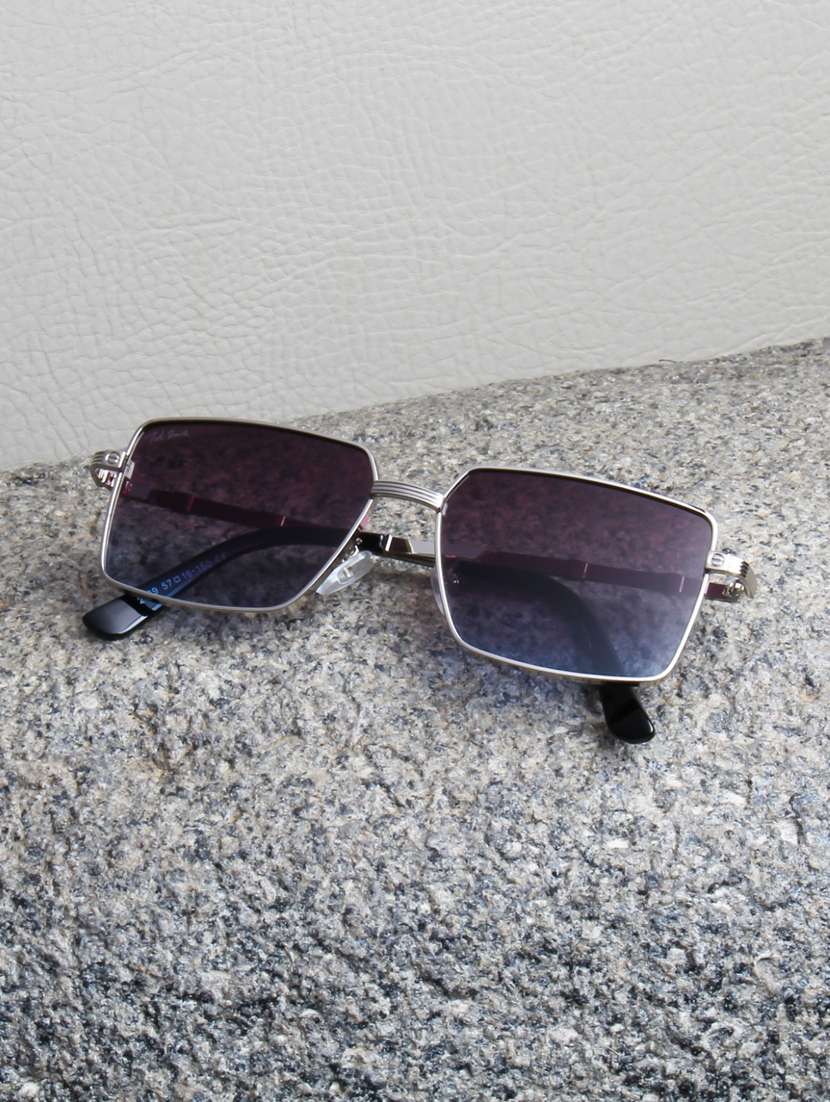 ted smith unisex square gold black sunglasses with uv protected lenses