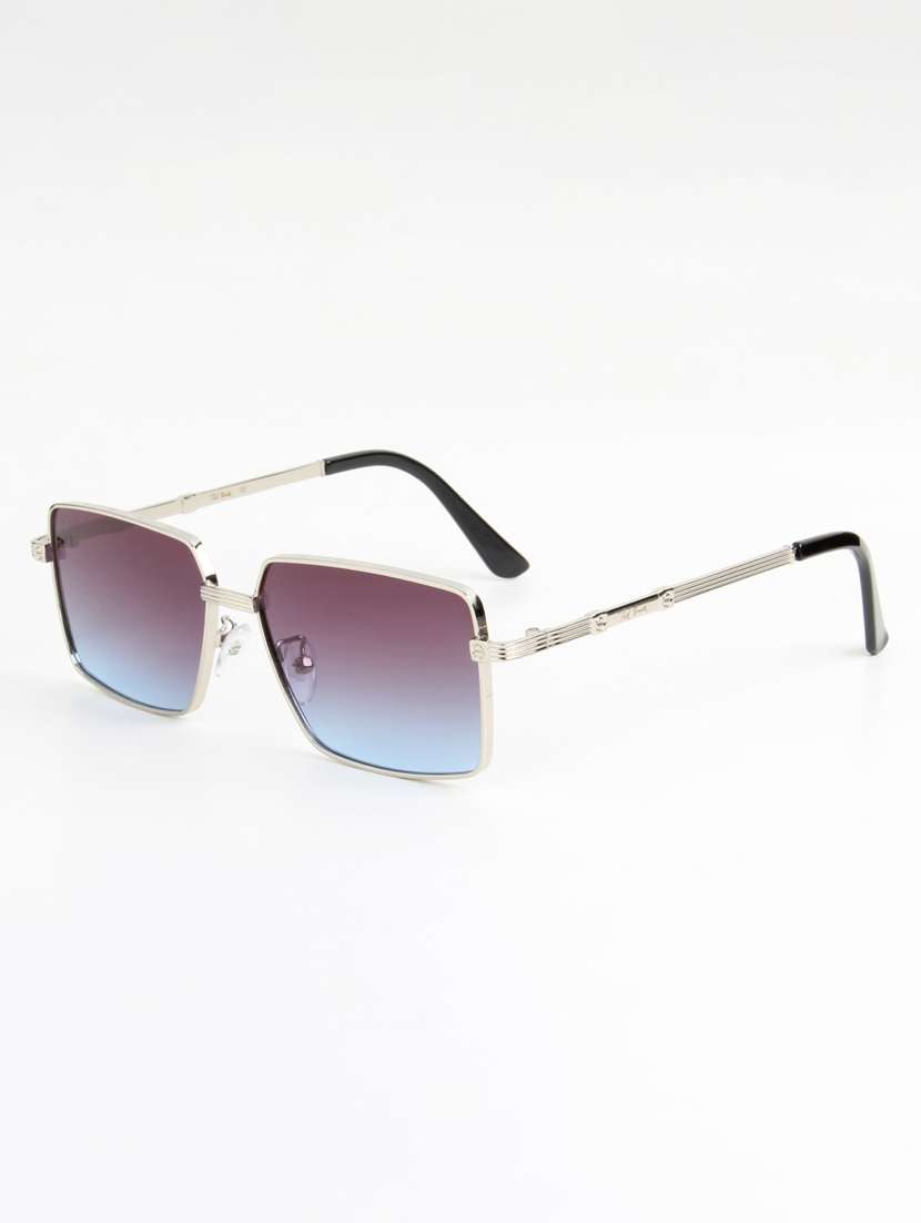 ted smith unisex square gold black sunglasses with uv protected lenses - 22146549 -  Standard Image - 2