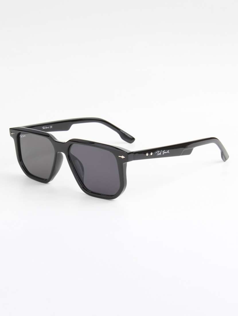 ted smith unisex square black sunglasses with uv protected lenses - 22146550 -  Standard Image - 2