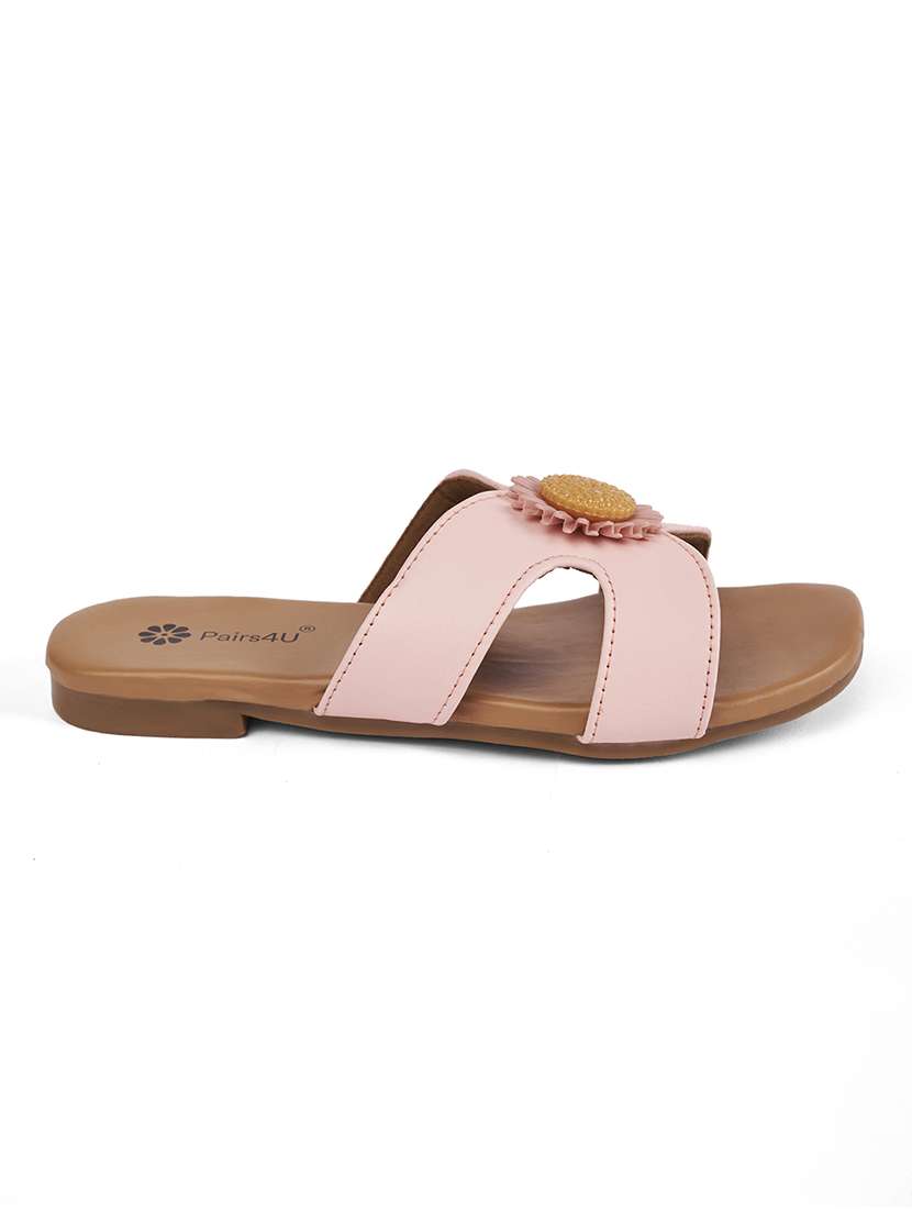 women pink slip on sandal - 22146574 -  Standard Image - 2