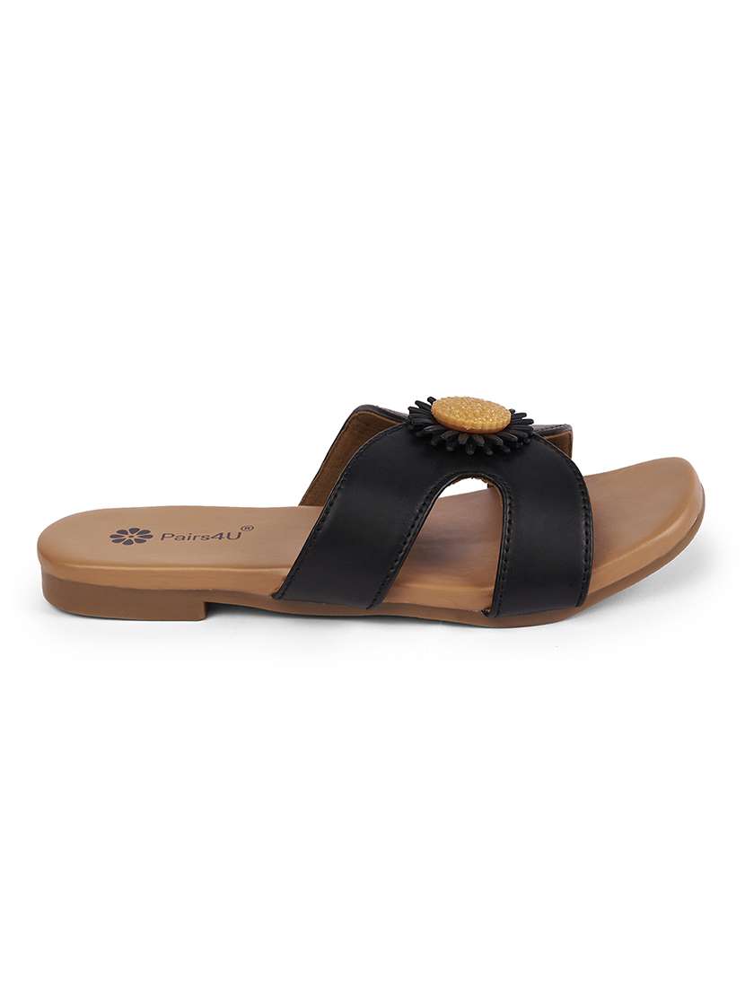 women black slip on sandal - 22146576 -  Standard Image - 2
