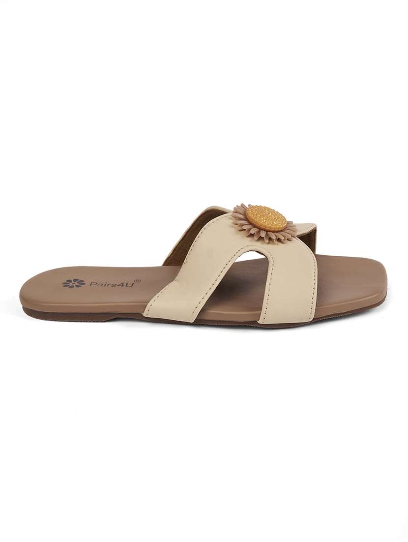 women off white slip on sandal - 22146577 - Standard Image - 2