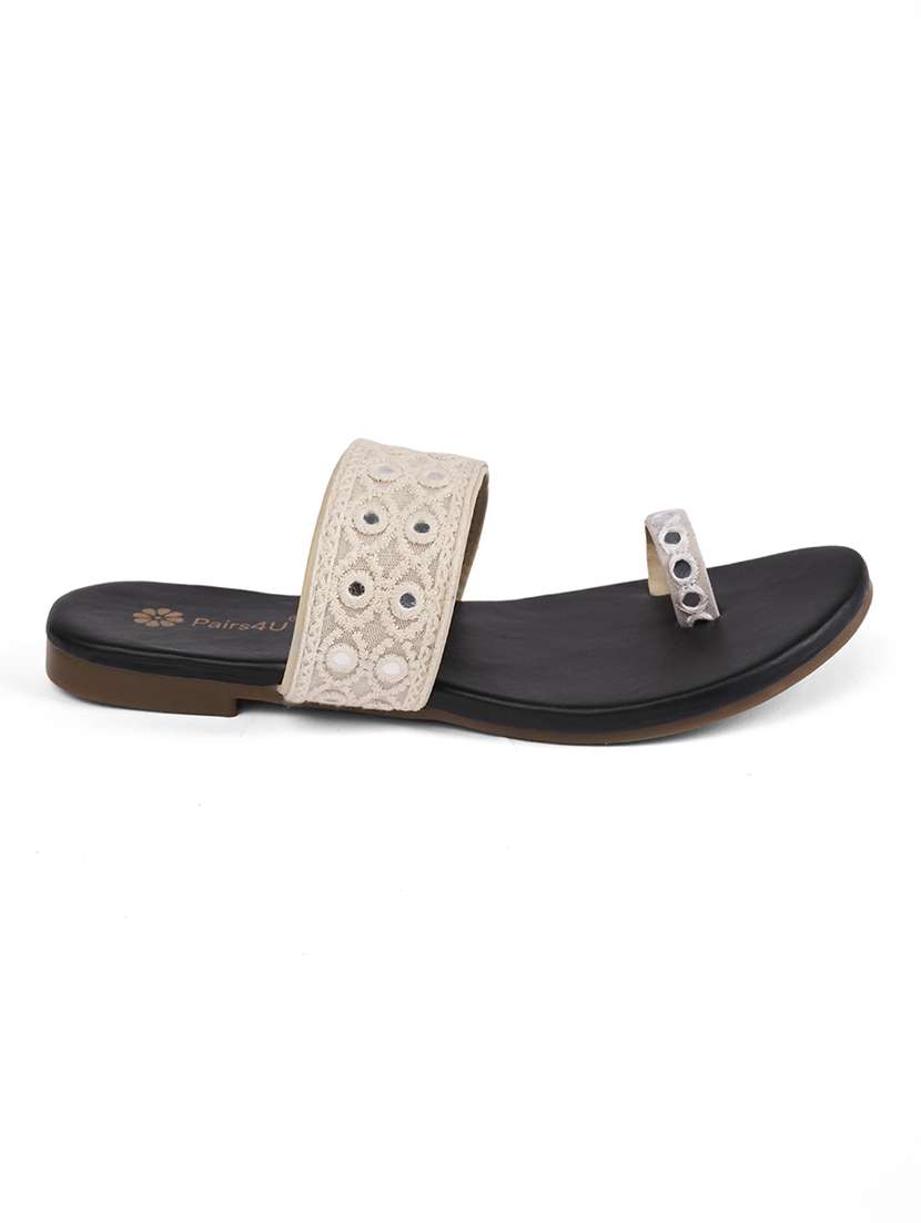 women white one toe sandal - 22146579 - Standard Image - 2