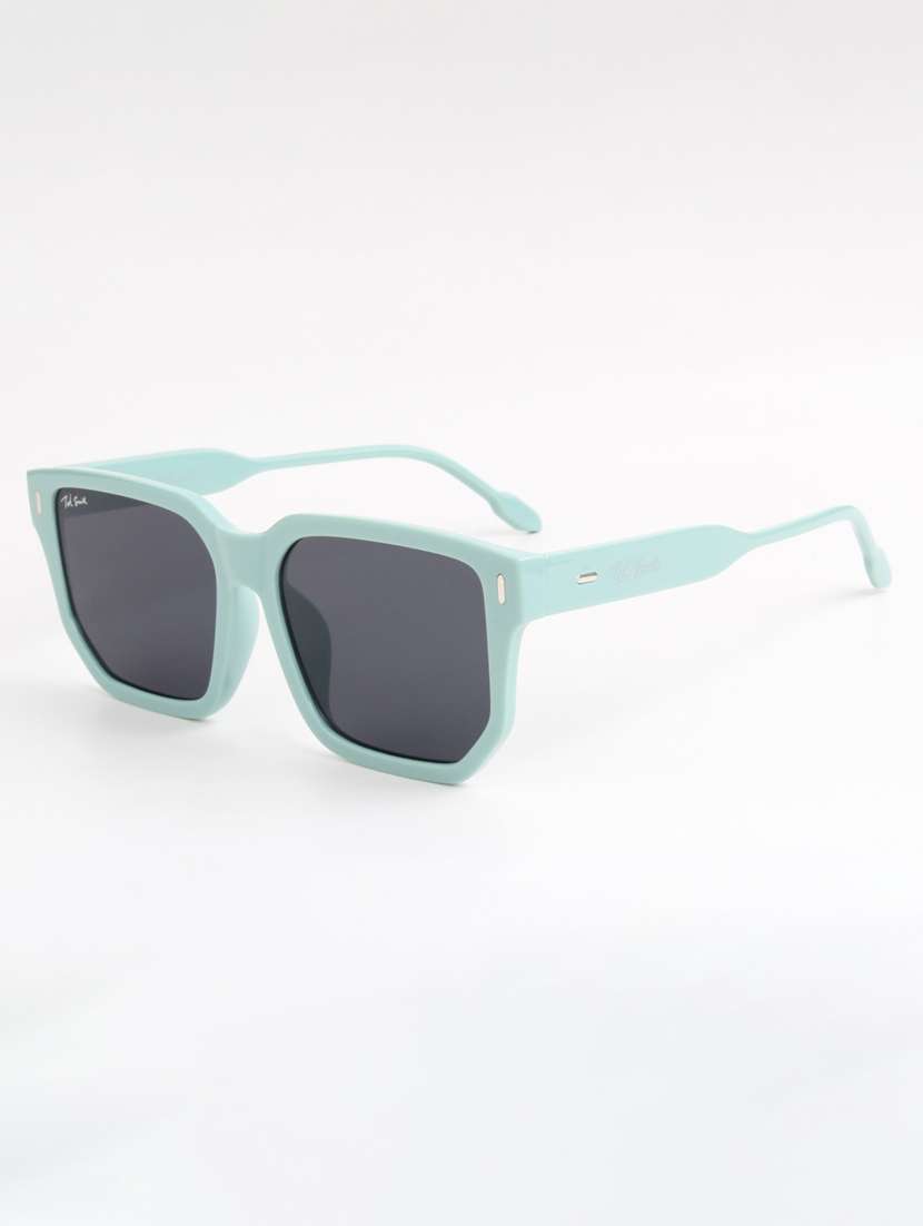 ted smith unisex aqua green square sunglasses with uv protected lenses - 22146586 -  Standard Image - 2