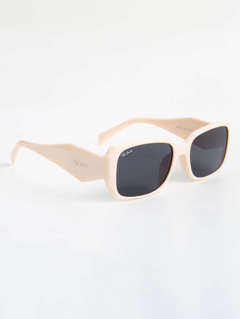 ted smith unisex regtangle beige black sunglasses with uv protected lenses - 22146589 -  Standard Image - 2