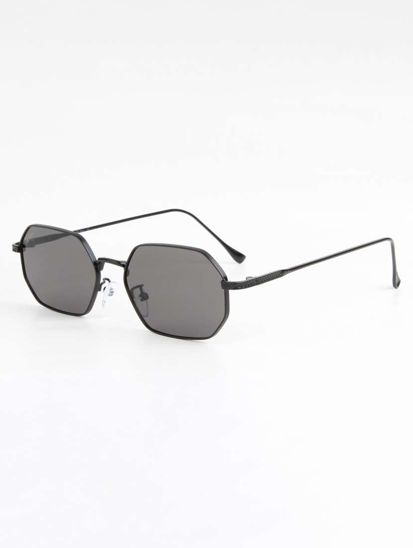 ted smith unisex heptagon black sunglasses with uv protected lenses - 22146600 -  Standard Image - 2