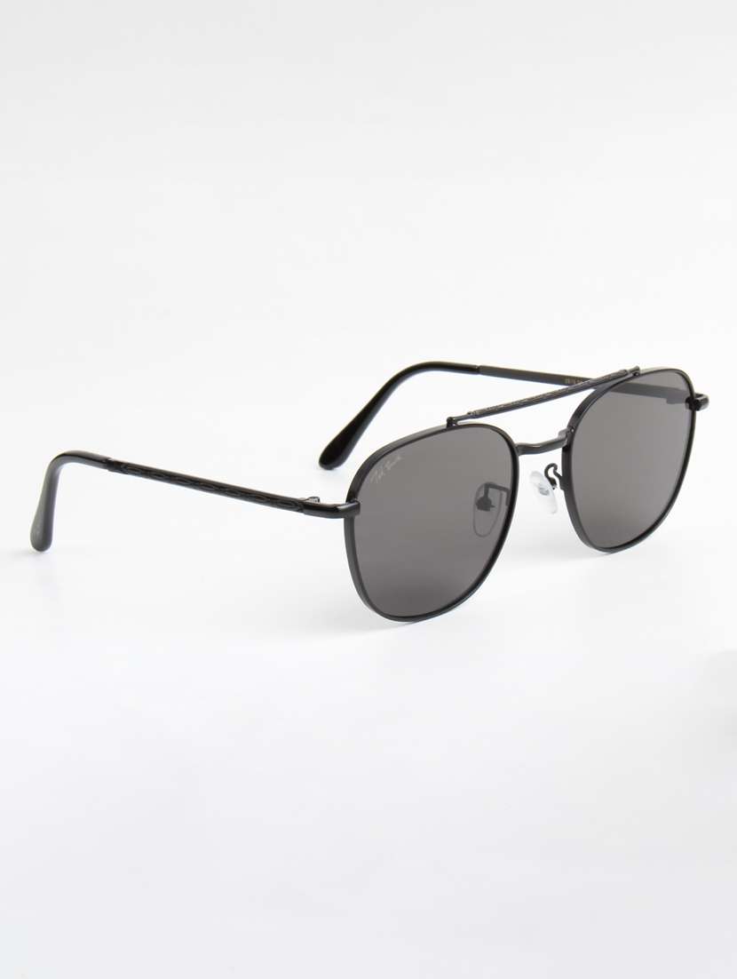 ted smith unisex aviator black sunglasses with uv protected lenses - 22146603 -  Standard Image - 2