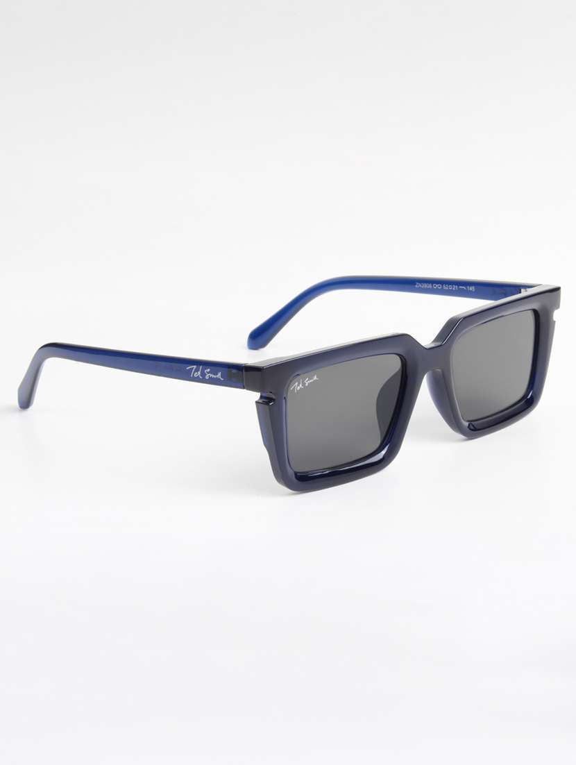 ted smith unisex rectangle blue black sunglasses with uv protected lenses - 22146604 -  Standard Image - 2