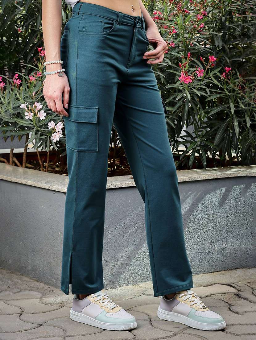 women solid mid rise cargo - 22146623 -  Standard Image - 2