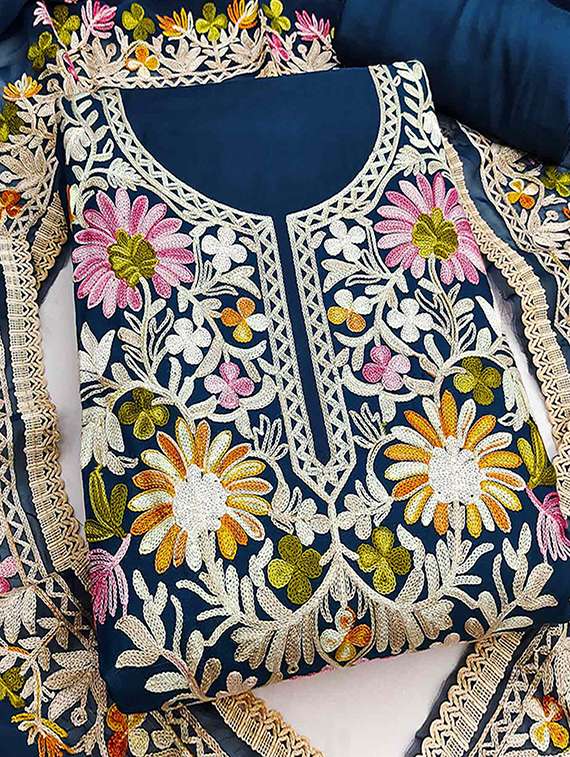 women solid with work unstitched suit set - 22146705 -  Standard Image - 2