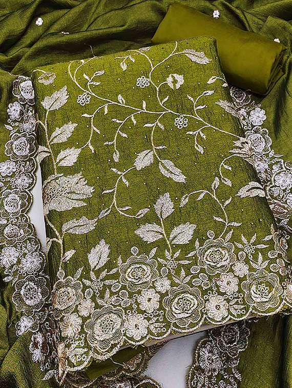 women solid with work unstitched suit set - 22146709 -  Standard Image - 2