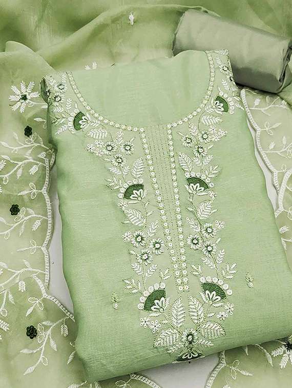 women solid with work unstitched suit set - 22146714 -  Standard Image - 2