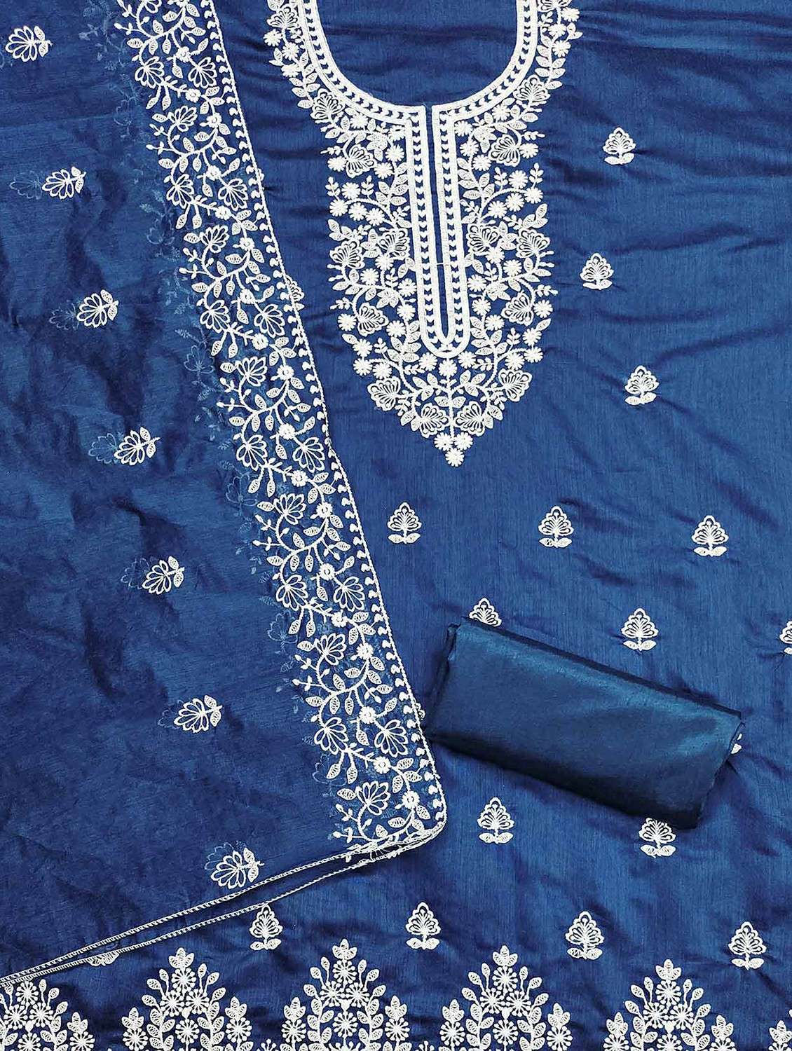 women solid with work embroidered unstitched suit set - 22146723 -  Standard Image - 2