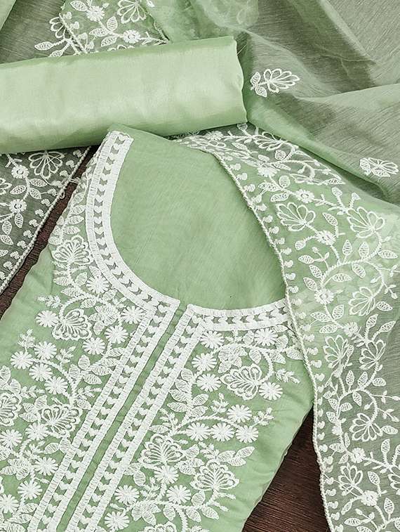 women solid with work embroidered unstitched suit set - 22146734 -  Standard Image - 2