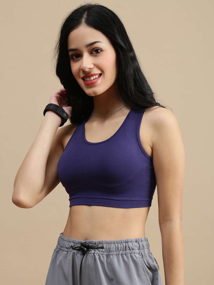 women solid sleeveless crop top - 22146877 -  Standard Image - 2