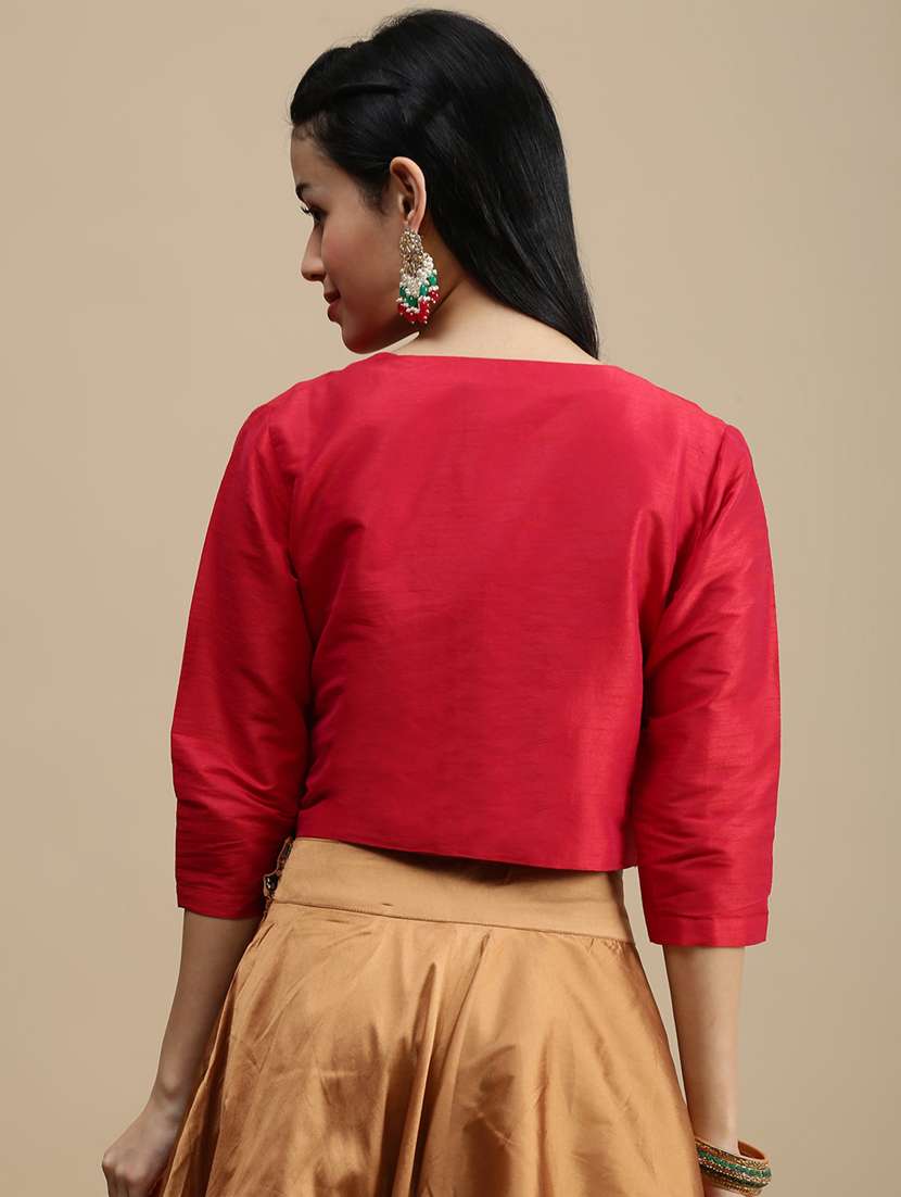 women solid three quarter sleeve ethnic jacket - 22146958 -  Standard Image - 2