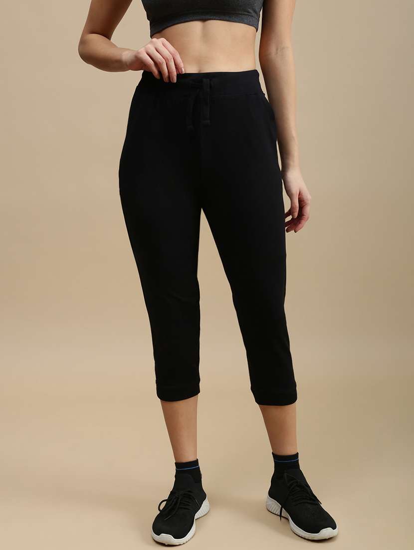 women solid high rise yoga pant
