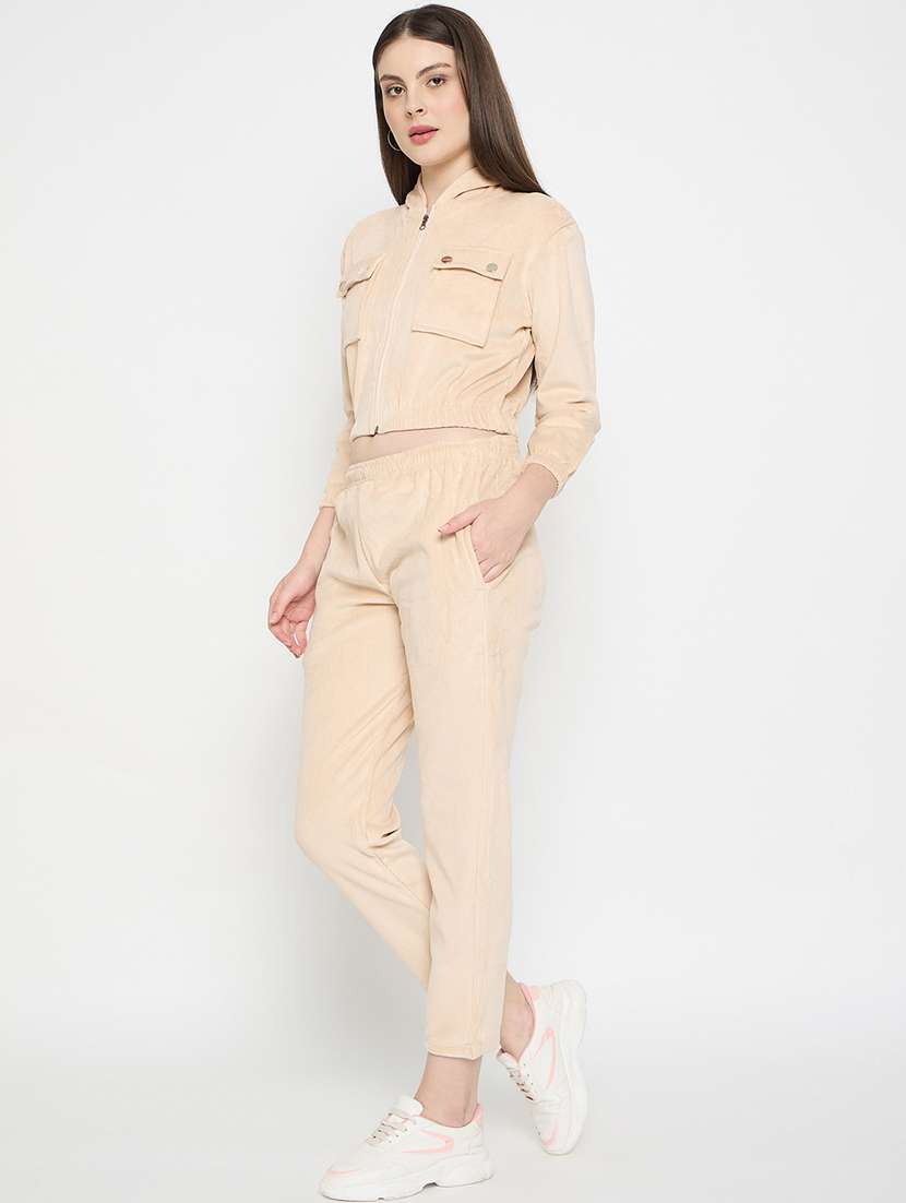 women solid long sleeve winter wear co-ord set - 22146970 -  Standard Image - 2