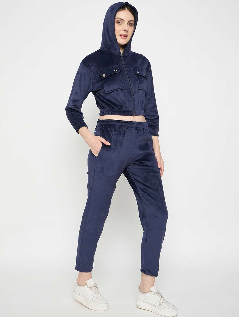 women solid long sleeve winter wear co-ord set - 22146972 -  Standard Image - 2