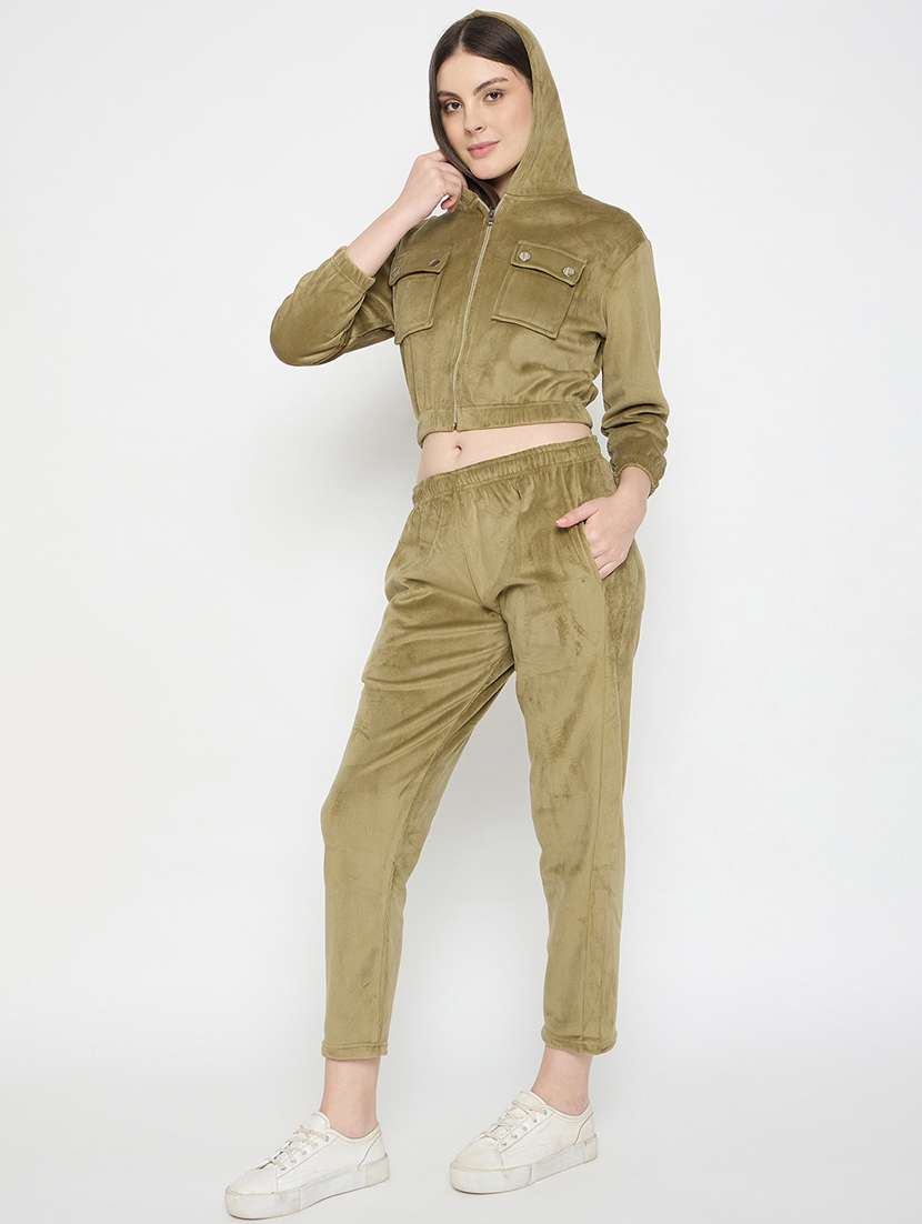 women solid long sleeve winter wear co-ord set - 22146973 -  Standard Image - 2