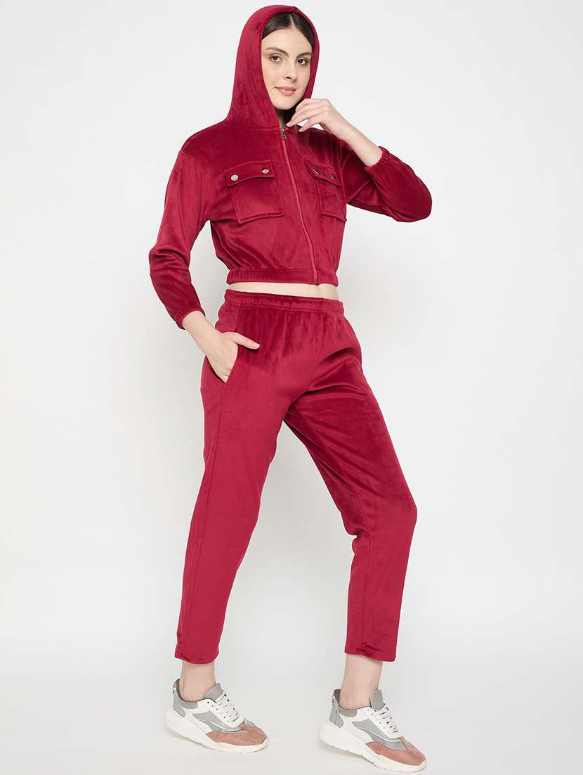 women solid long sleeve winter wear co-ord set - 22146975 -  Standard Image - 2