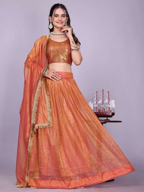 women solid flared semi-stitched lehenga - 22147136 -  Standard Image - 0