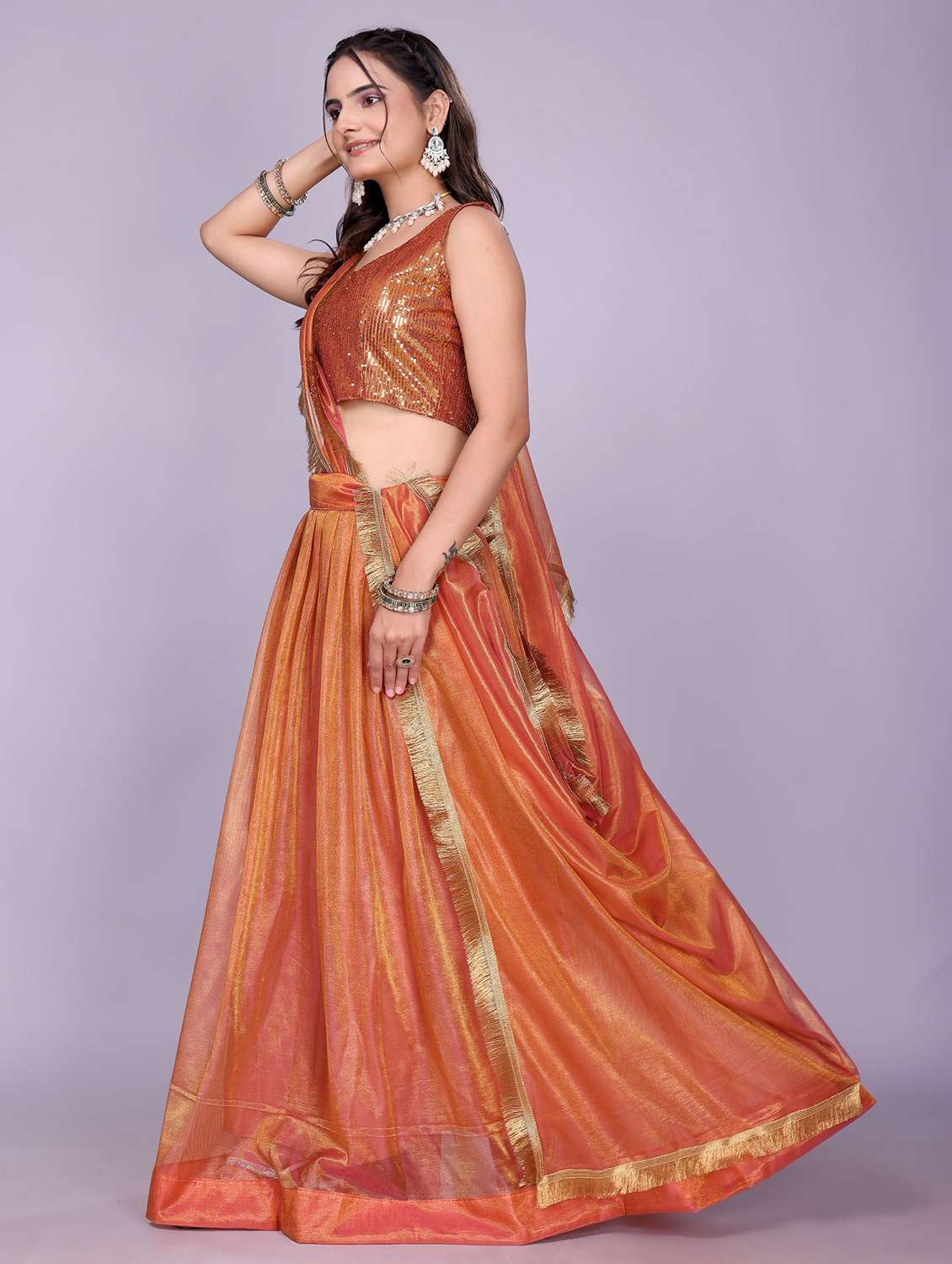 women solid flared semi-stitched lehenga - 22147136 -  Standard Image - 2