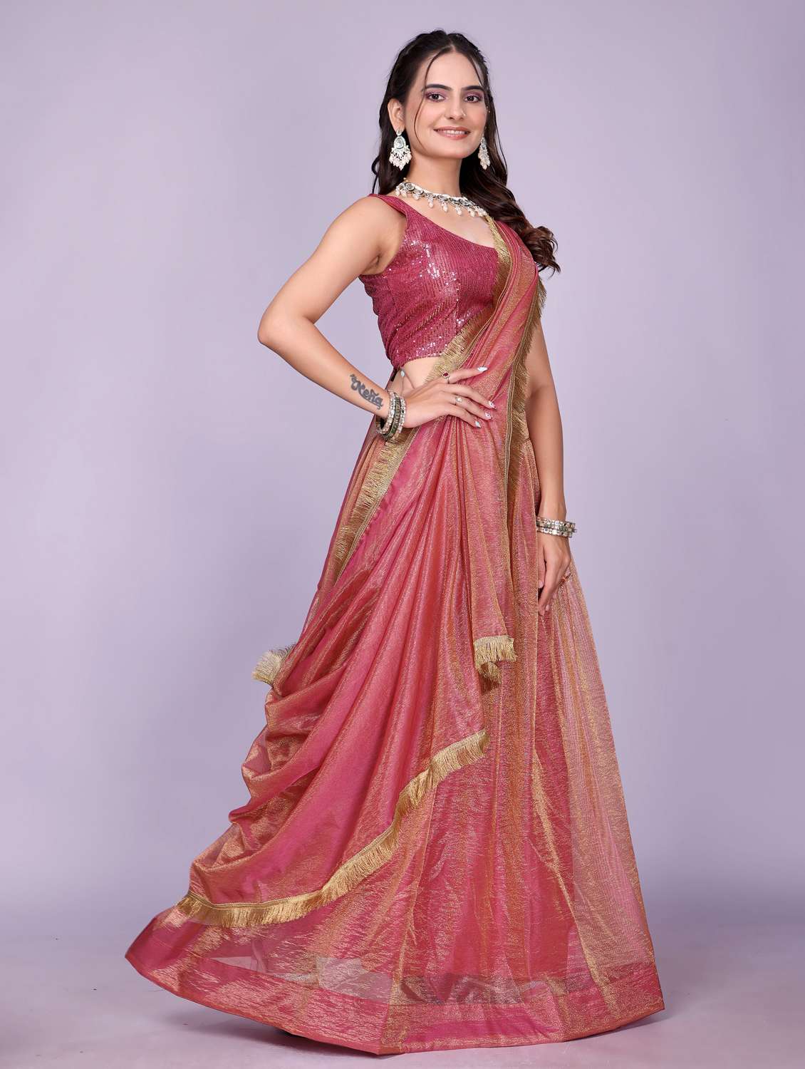 women solid flared semi-stitched lehenga - 22147137 -  Standard Image - 2