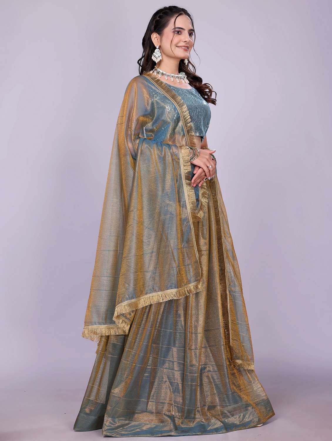 women solid flared semi-stitched lehenga - 22147138 -  Standard Image - 2