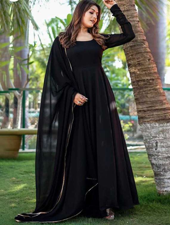 women solid long sleeve kurta with dupatta set - 22147148 -  Standard Image - 2
