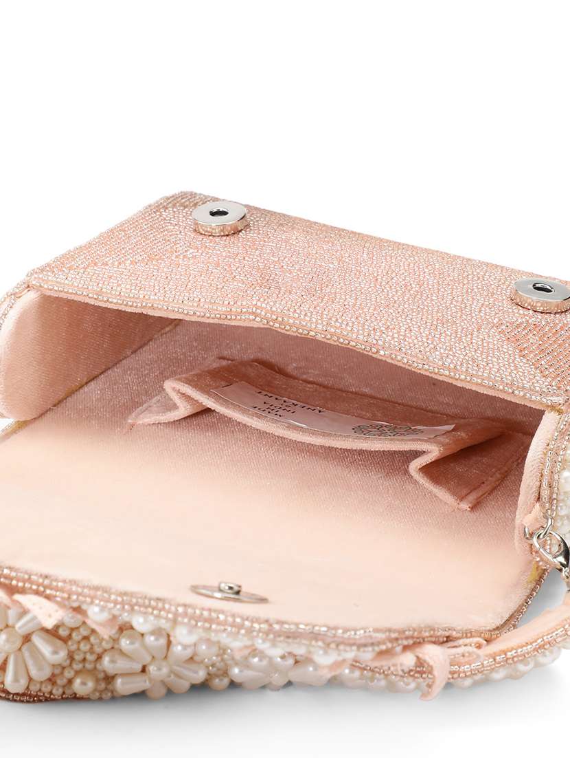 floral embellished clutch with bead handle - 22147166 - Standard Image - 2