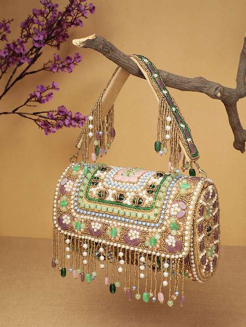 embellished gold velvet party clutch - 22147168 -  Standard Image - 0