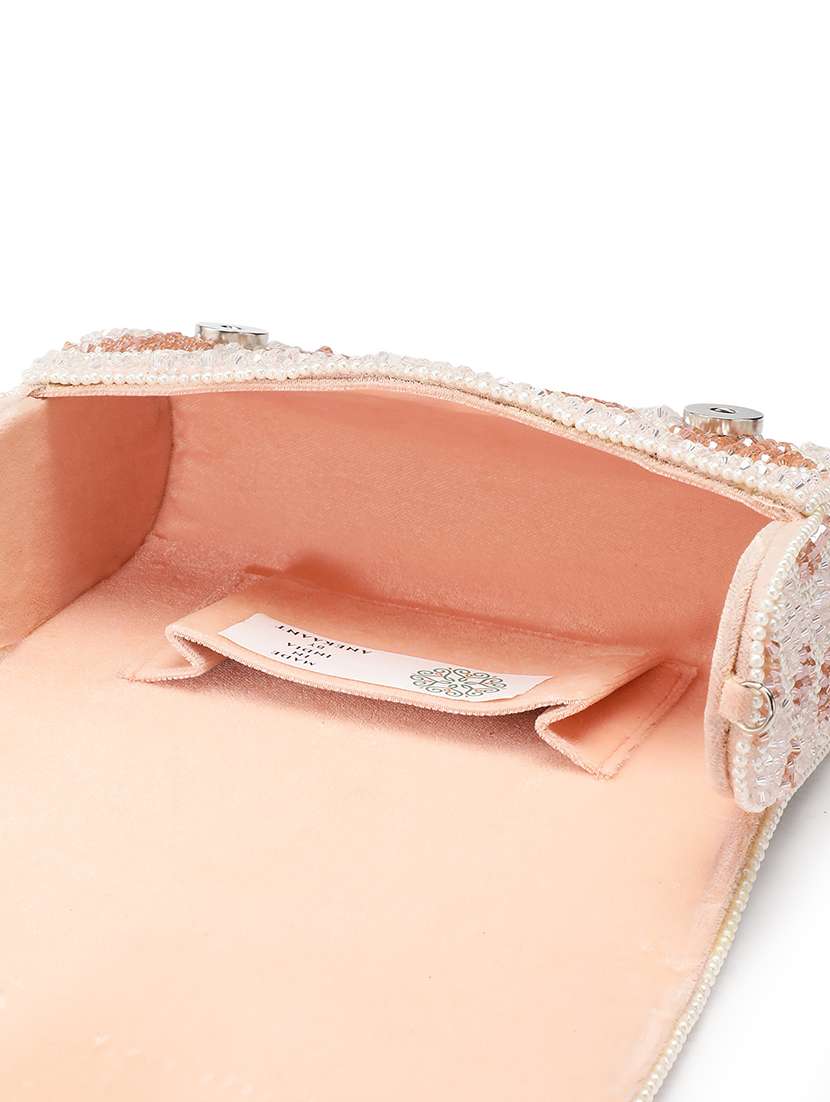 embellished floral beads crystals party clutch pink - 22147170 -  Standard Image - 2